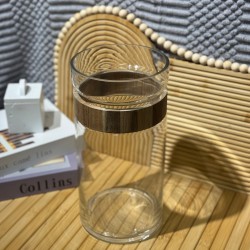 Large Glass & Wooden Vase 